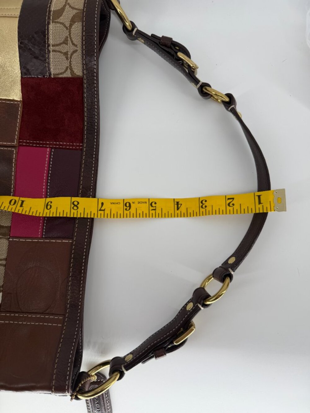 Vintage Y2K COACH 10434 Holiday Patchwork Bag Leather Suede Signature 2006 - Picture 11 of 11